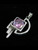 Abstract Sterling silver Pendant with a Sparkling round cut Pink CZ high polished 925 silver