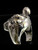 Big Sterling silver men's ring Ram Horned Devil Skull Diablo high polished and antiqued 925 silver