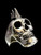 Sterling silver men's ring Punk Skull with Mohawk anarchy high polished and antiqued 925 silver