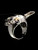 Sterling silver men's ring Horned Buffalo Skull Wild West Bull Cowboy high polished and antiqued 925 silver