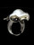 Sterling silver men's Skull ring Army Chef Cook on Crossed Knife and Fork antiqued 925 silver