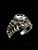 Sterling silver ring Evil Skeleton 13 Outlaw Biker symbol on Skull and Bones with Black enamel high polished 925 silver