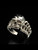 Sterling silver ring Evil Skeleton 13 Outlaw Biker symbol on Skull and Bones with Black enamel high polished 925 silver