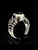 Sterling silver ring Evil Skeleton 13 Outlaw Biker symbol on Skull and Bones with Black enamel high polished 925 silver