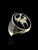 Oval Sterling silver men's ring Big Fang Vampire Skull with Black enamel high polished 925 silver