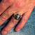 Sterling silver ring Skull on Hexagram Star of David on Black enamel dome high polished 925 silver