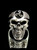 Sterling silver ring Celtic Water Triad symbol Triskele on Grinning Skull antiqued 925 silver