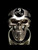 Sterling silver ring Celtic Water Triad symbol Triskele on Grinning Skull with Black enamel