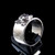 Sterling silver Biker ring 1 %  on Pirate Skull Crossed Bones Jolly Roger with Black enamel high polished 925 silver