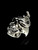 Sterling silver Biker ring 1 Percent on Snake trough Eye Skull high polished and antiqued 925 silver