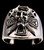 Sterling silver Skull ring Viking Warrior on Crossed Battle swords high polished and antiqued 925 silver