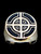 Sterling silver ancient symbol ring Celtic Ringed Cross medieval Ireland with Black enamel 925 silver