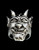 Sterling silver Hannya ring Japanese Noh theater Horned laughing Demon high polished and antiqued 925 silver