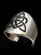 Sterling silver Triquetra symbol ring Celtic infinity Knot in Heart with Black enamel high polished 925 silver