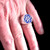 Sterling silver Symbol ring  Atomic Nuclear Cloud with Blue enamel high polished 925 silver