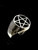 Sterling silver Occult symbol ring Celtic Pentagram Five pointed Star with Black enamel 925 silver