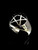 Sterling silver Celtic symbol ring Pentagram Occult Star on dome with Black enamel 925 silver