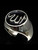 Sterling silver Islam symbol ring Allah Arabic God with Black enamel high polished 925 silver
