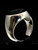 Sterling silver Islam symbol ring Allah Arabic God with Black enamel high polished 925 silver