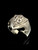 Sterling silver Lucky Charm ring 13 symbol on Medieval Dragon Shield high polished 925 silver