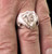 Sterling silver Lucky Charm ring 13 symbol on Medieval Dragon Shield high polished 925 silver