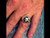 Sterling silver ring Wild West Cowboy Sheriff Star on Black enamel dome high polished 925 silver