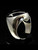 Sterling silver ring Ninja Assassin symbol with Black enamel high polished 925 silver