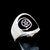 Sterling silver Symbol ring Sun and Moon Pentagram Star with Black enamel high polished 925 silver