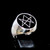 Sterling silver ring Unicursal Hexagram Aquarian Star with Black enamel high polished 925 silver