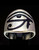 Sterling silver ring Eye of Ra Horus ancient Egypt symbol in Black enamel high polished 925 silver