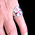 Sterling silver Occitan Cross ring Medieval France heraldic symbol with Red enamel 925 silver