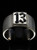 Sterling silver Biker ring 13 symbol in Black enamel on square high polished 925 silver