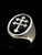 Sterling silver ring Lorraine Cross Anjou Heraldic symbol France with Black enamel high polished 925 silver
