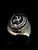 Sterling silver Symbol ring Hammer and Sickle PCR in Laurel wreath with Black enamel 925 silver