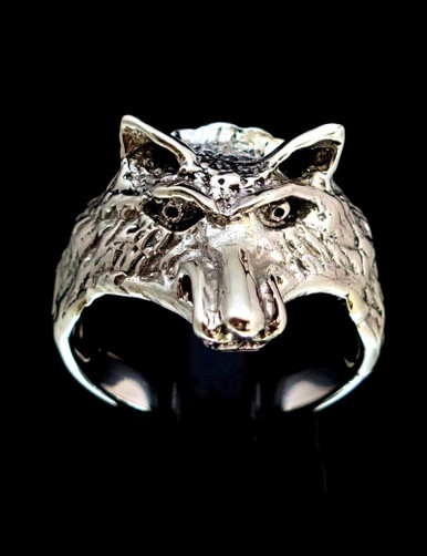 Sterling silver Animal ring Coyote Lobo small Wolf high polished and ...