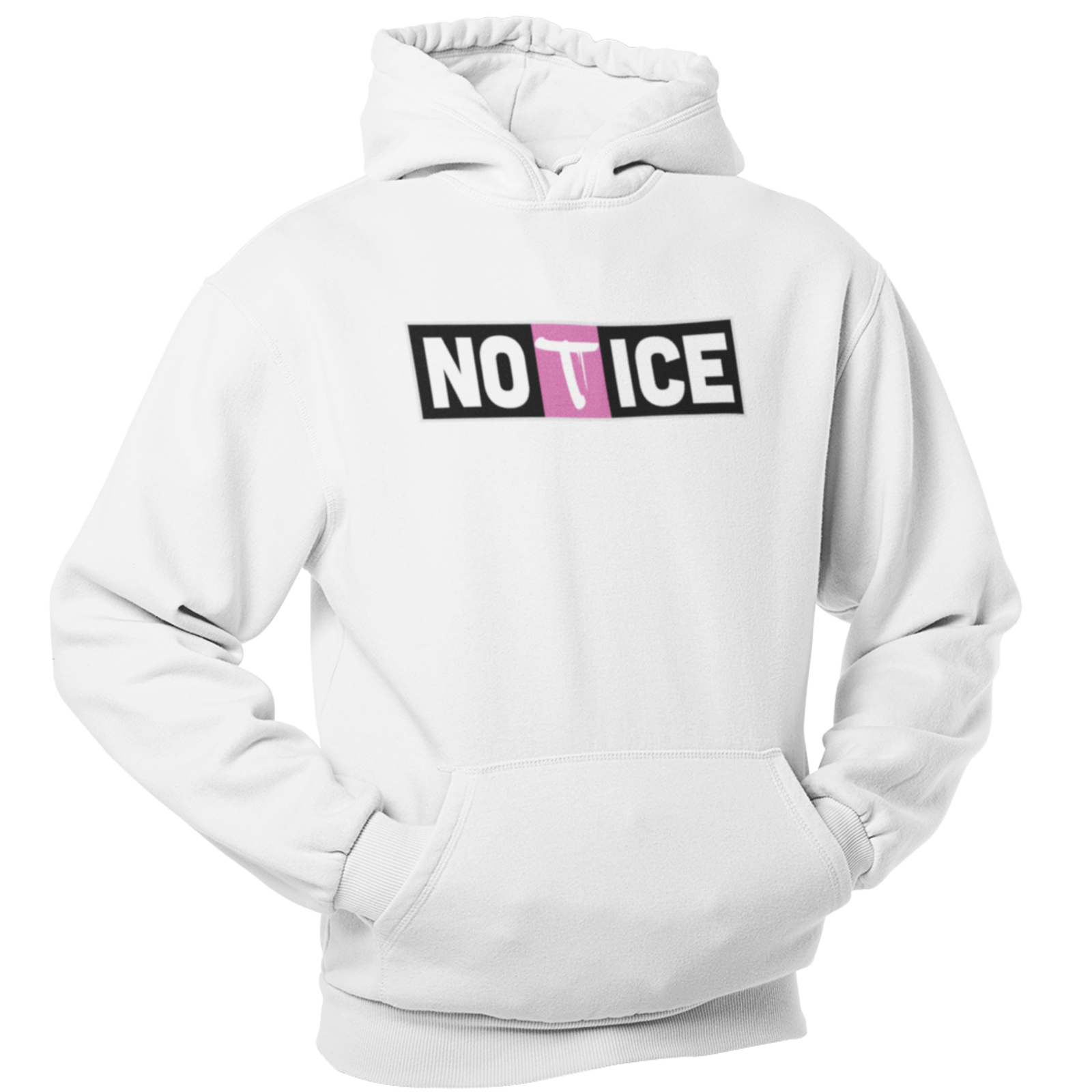 Notice! ~ Unisex  Fleece Pullover Hoodie ~  WHITE