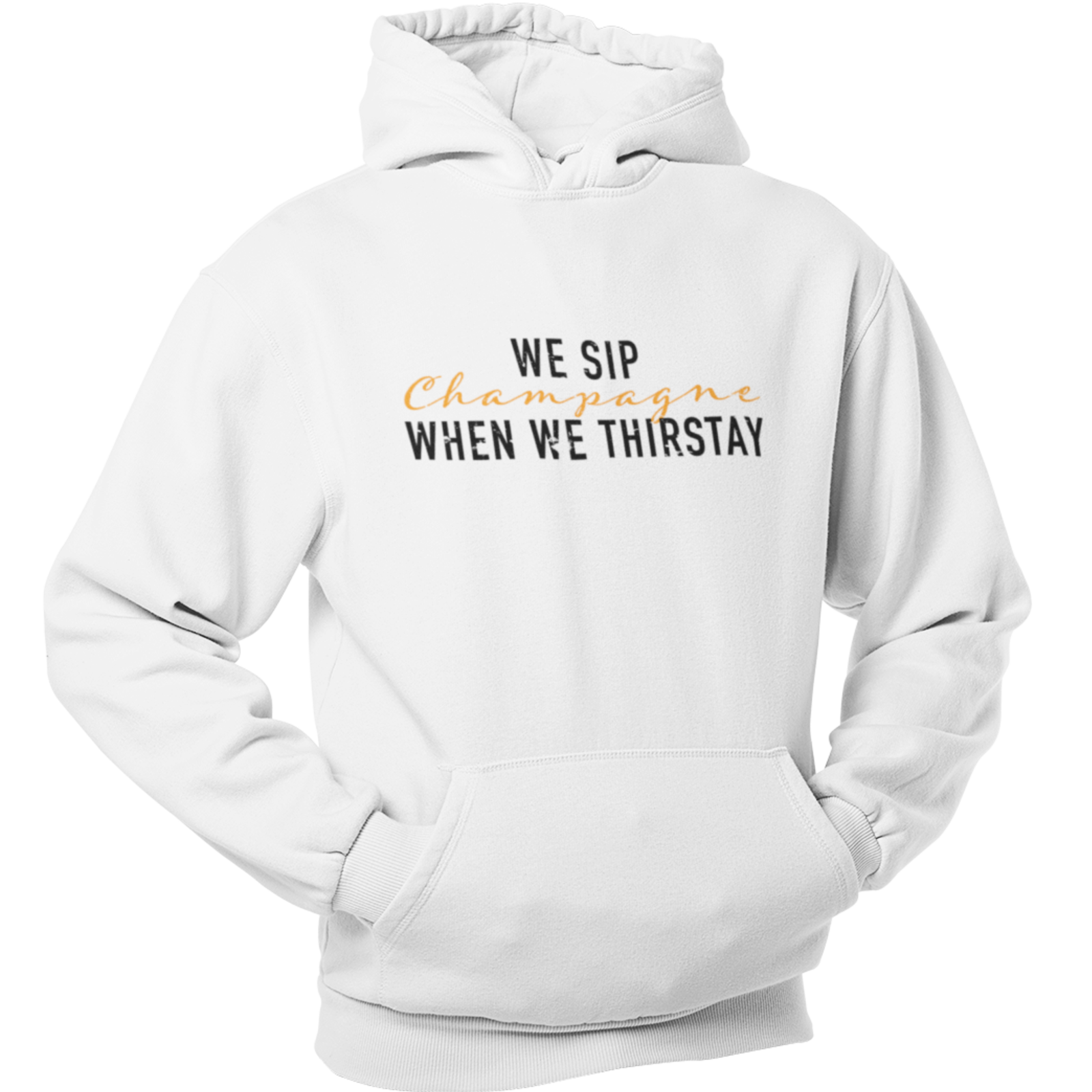  Thirstay ~ Unisex  Fleece Pullover Hoodie ~  WHITE