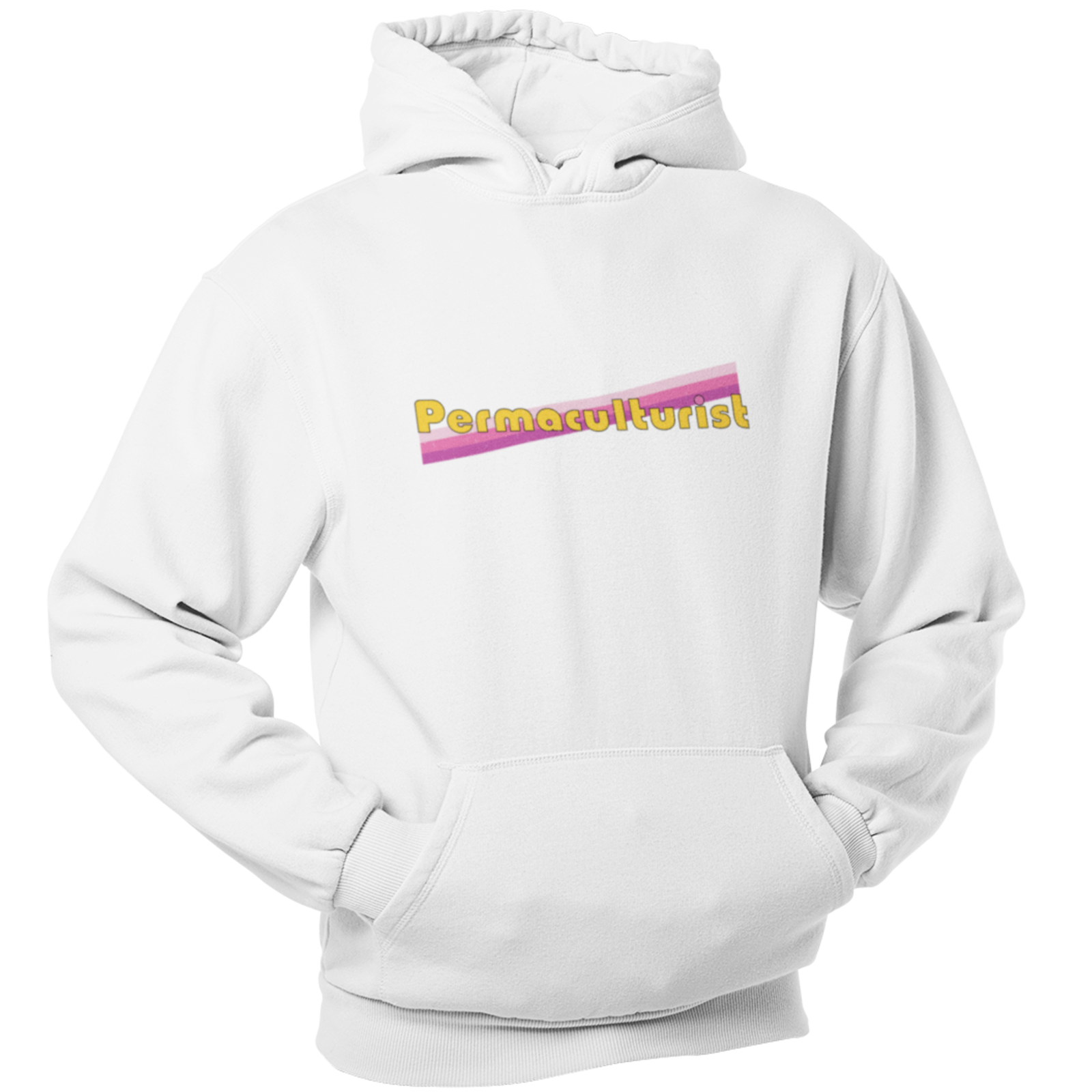 Permaculturist ~ Unisex  Fleece Pullover Hoodie ~  WHITE
