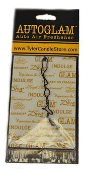 Tyler Autoglam Gold on White Air Fresheners let you take your favorite Tyler fragrances anywhere... Car, Truck, Closet, Office, whatever.