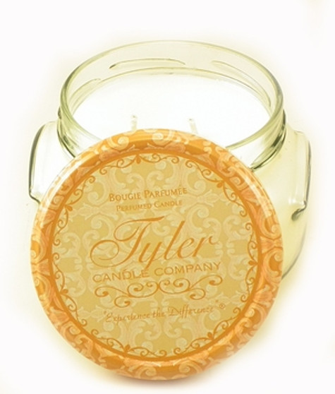 CHRISTMAS CHEER Rich aroma of roasted chestnuts, nutmeg, spicy berry, cloves, and vanilla sugar quickly create a warm holiday memory!
 Tyler Candles' special blend of soy and paraffin wax has produced one of the finest candles on the market. Tyler uses only the finest quality waxes and opulent fragrance oils available to create the ultimate aroma experience. Each candle is hand-poured, ensuring even burning and maximum fragrance saturation. All jars are guaranteed to fragrance a room in minutes!