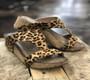 Ladies step out in style and comfort in our leopard print lilo wedge sandals from Corkys Footwear. 