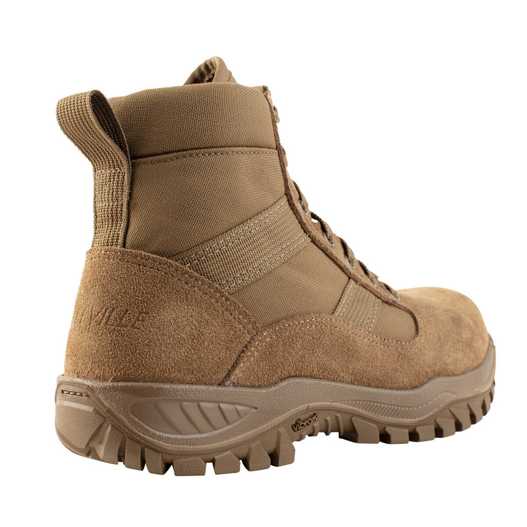 Belleville C315ST flyweight shorty 6" coyote steel toe boot outstep.