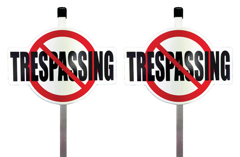 No Trespassing Yard Sign