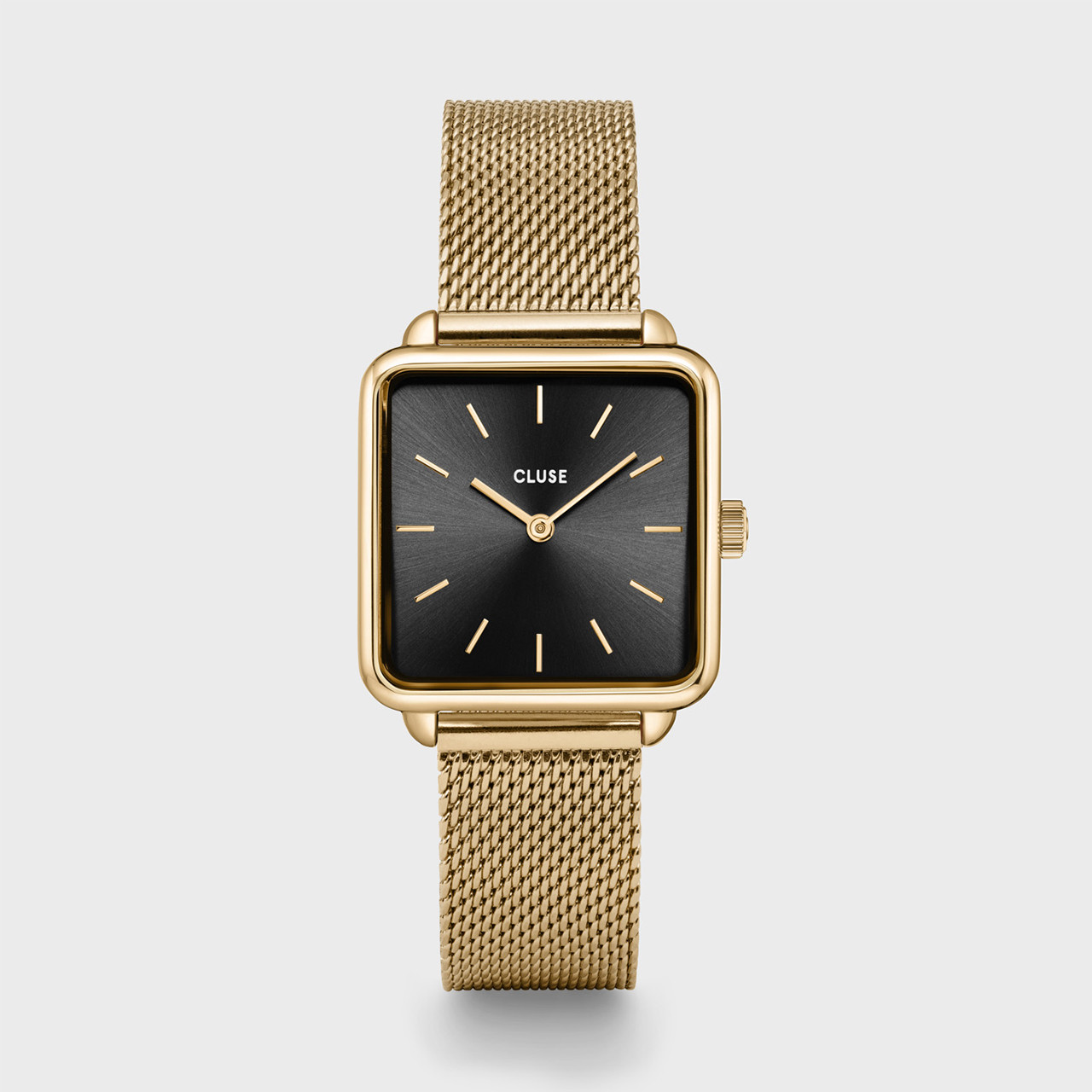 Cluse black shop and gold watch