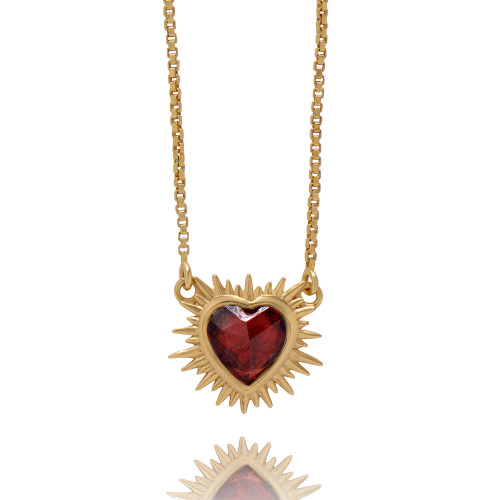 Rachel Jackson Electric Love Mini Garnet Heart Necklace Rachel Jackson Electric Love Mini Garnet Heart Necklace