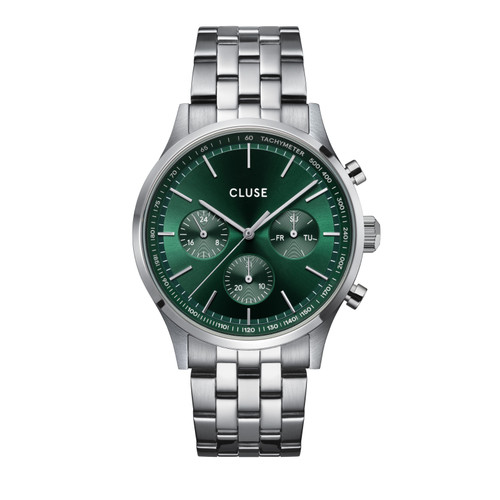 CLUSE Antheor Multifunction Green / Silver Steel Link