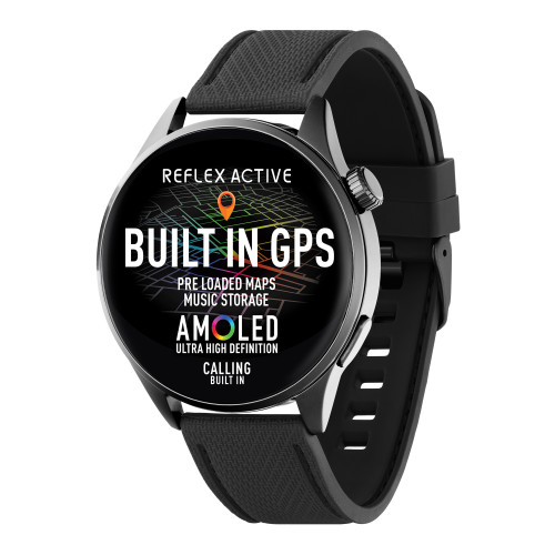 Reflex Active SERIES 45 AMOLED GPS Smart Watch Black Silicone Strap Reflex Active SERIES 45 AMOLED GPS Smart Watch Black Silicone Strap