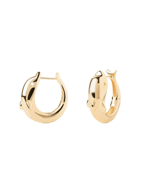 PDPAOLA Mini Gold Dolphin Hoop Earrings
