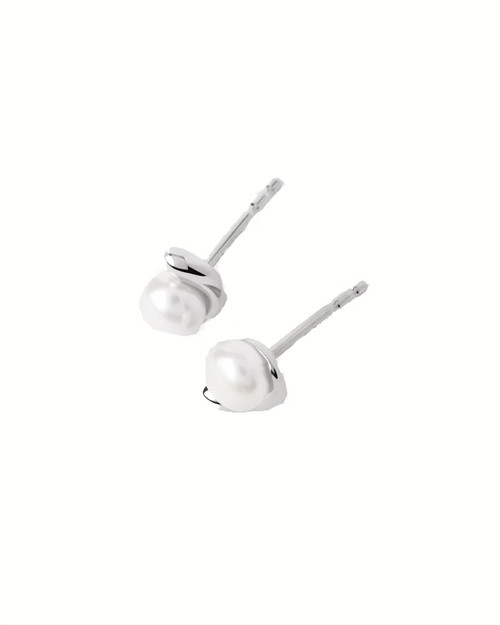 PDPAOLA La Perla Mini Stud Earrings Silver