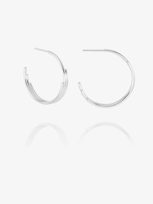 Rachel Jackson Large Evolve Hoop Earrings Silver